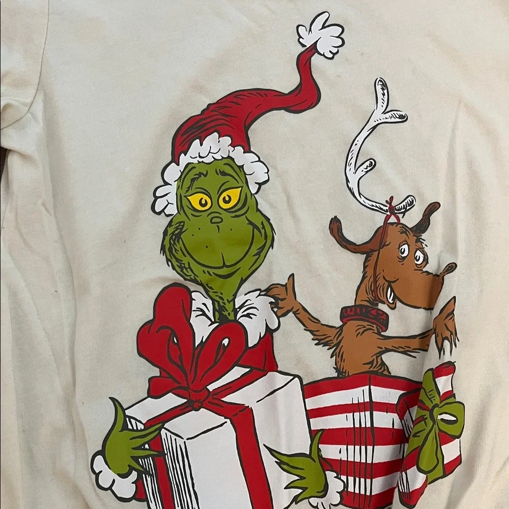 Old Navy Kids White Grinch Long Sleeve Tee - Picture 3 of 5